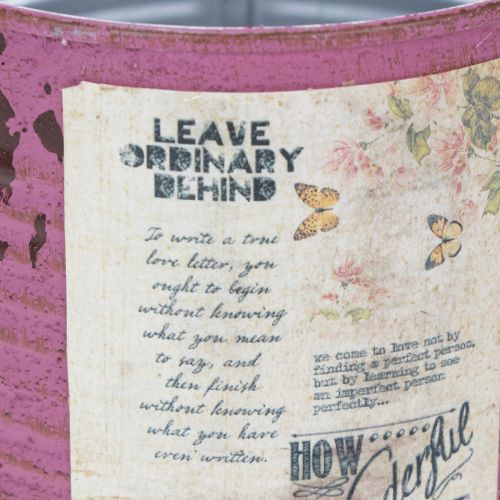 Article Jardinière décorative vintage en métal violet, décoration estivale Ø11cm H10.5cm