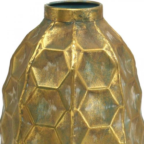 Article Vase vintage vase fleur doré aspect nid d'abeille Ø23cm H39cm
