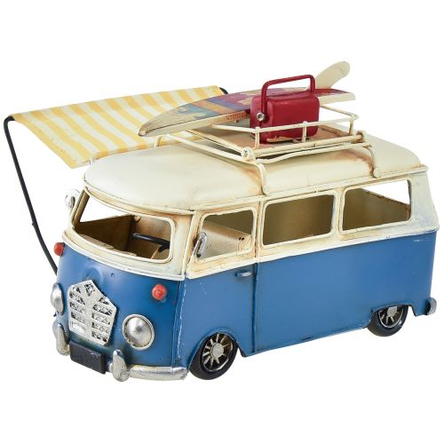 Décoration de table vintage déco bus métal avec cadre photo 20×15×13,5cm