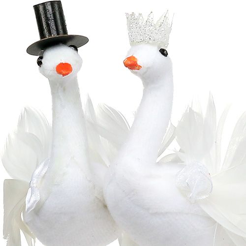 Oiseaux blancs jeunes mariés 38 cm
