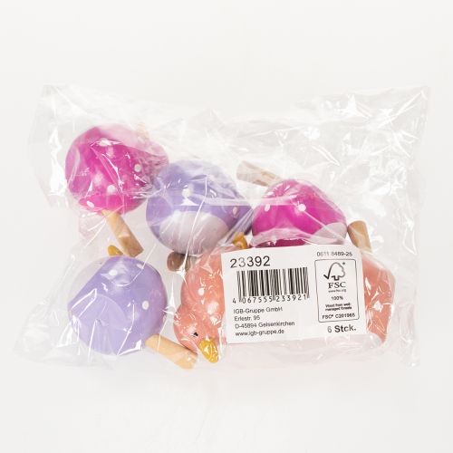 Article Figurine décorative d'oiseau, design mignon et coloré pour le salon, 6 cm, lot de 6