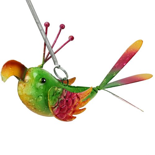 Floristik24 Oiseau à suspendre vert, rose, orange 18.5cm