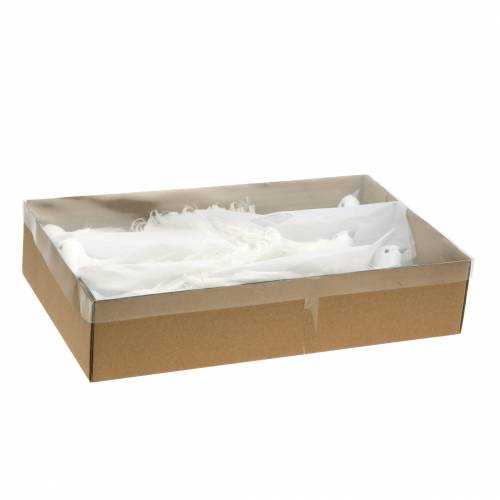 Floristik24 Colombe sur fil blanc 10cm 6pcs