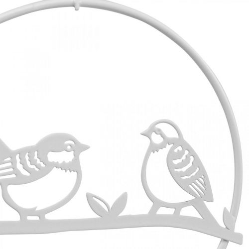 Oiseau déco fenêtre décoration ressort, métal blanc Ø12cm 4pcs