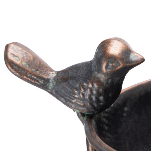 Article Bain d'oiseaux décoratif, coupe à fleurs avec treillis, style rétro, accessoire de jardin élégant, 75 cm