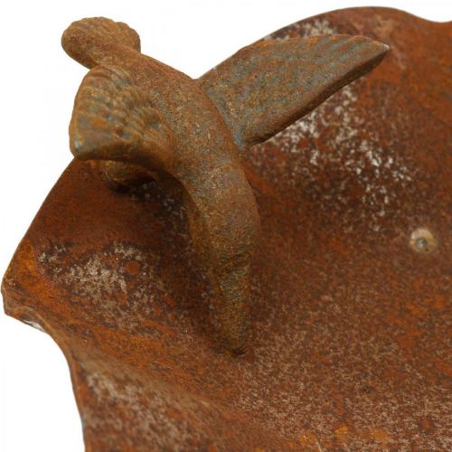 Floristik24 Bain d&#39;oiseau décoratif, mangeoire en acier inoxydable, bain d&#39;oiseau antique Ø28cm H74cm