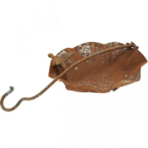 Floristik24 Bain d&#39;oiseau décoratif, mangeoire en acier inoxydable, bain d&#39;oiseau antique Ø28cm H74cm