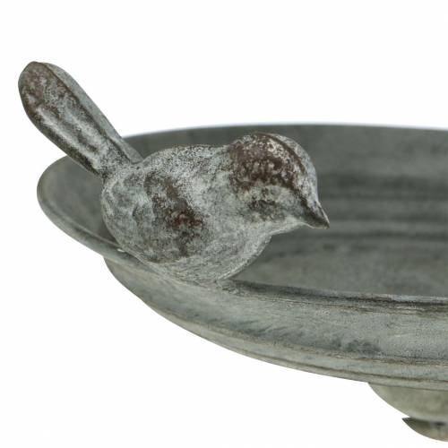 Floristik24 Mangeoire à oiseaux à suspendre métal gris, rouille, blanchi à la chaux Ø21cm H27cm