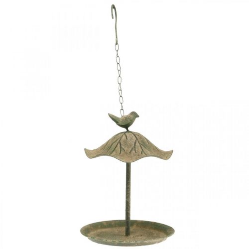 Bain d&#39;oiseau suspendu en métal Bain d&#39;oiseau jardin aspect antique H28cm
