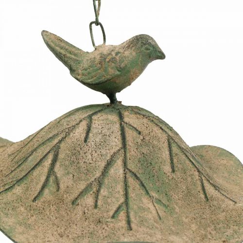 Article Bain d&#39;oiseau suspendu en métal Bain d&#39;oiseau jardin aspect antique H28cm