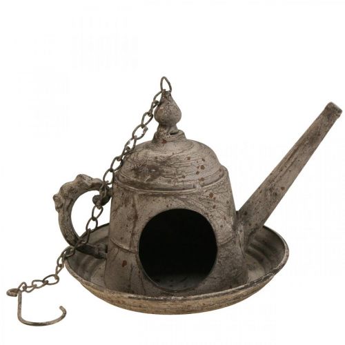 Floristik24 Nichoir décoratif vintage cruche décorative en métal à suspendre H51cm