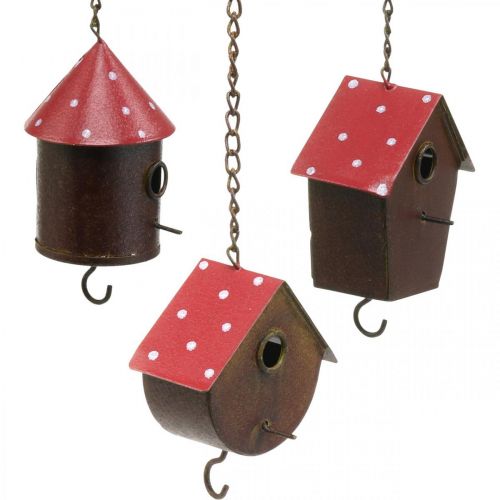 Floristik24 Nichoir décoratif, nichoir à suspendre, L34–37cm 3pcs