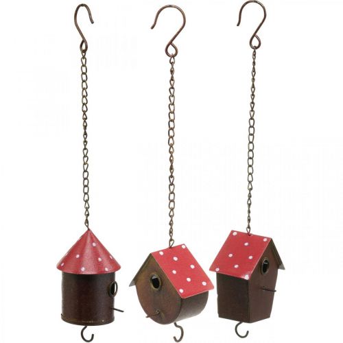 Article Nichoir décoratif, nichoir à suspendre, L34–37cm 3pcs