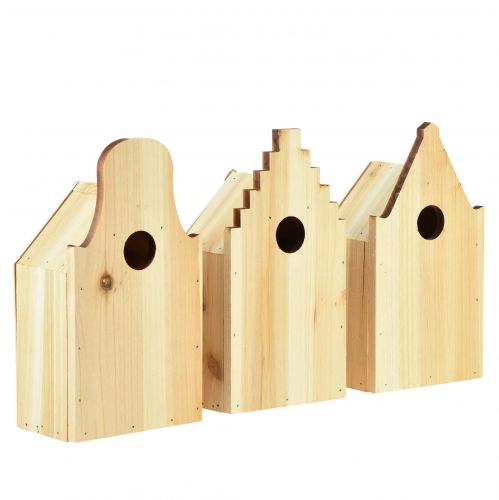 Floristik24 Nichoir à couvain en bois sapin mésange bleue H22.5cm 3pcs