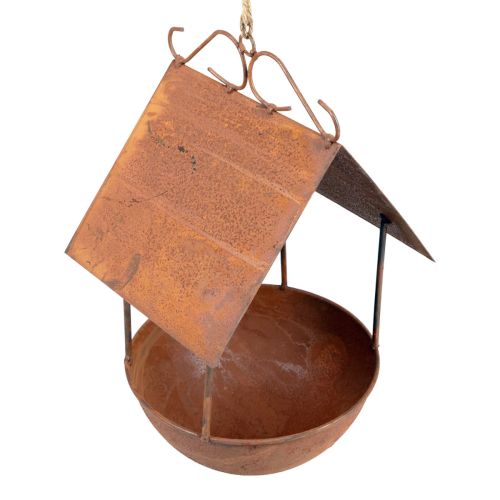 Floristik24 Nichoir décoratif bain d'oiseaux patine décoration de jardin 18,5×20×33cm