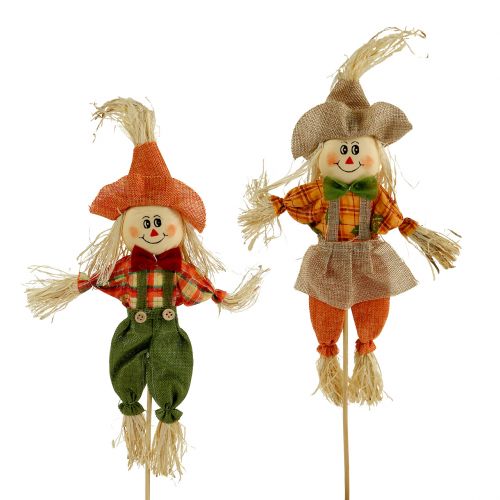 Épouvantails déco sur bâton 38cm 8pcs