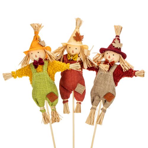 Figurine d'épouvantail en tissu sur tige 60 cm pour décoration d'automne acheter | Floristik24.fr