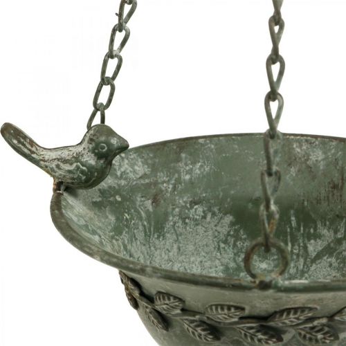 Article Bain d&#39;oiseau suspendu bain d&#39;oiseau jardin aspect antique gris, blanc H47cm