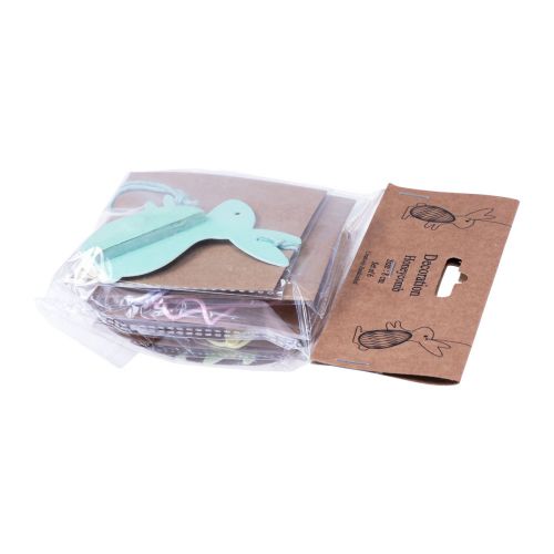 Article Lapins de Pâques en nid d&#39;abeille debout à suspendre colorés 5×3×8cm 6pcs