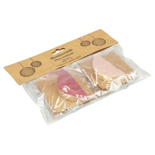 Article Boules en nid d&#39;abeille Boules en nid d&#39;abeille Bordeaux Rose Pailleté Ø7cm 4 pcs