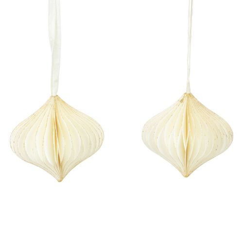 Article Boules en nid d&#39;abeille boules en nid d&#39;abeille oignon blanc doré Ø8cm 4 pcs