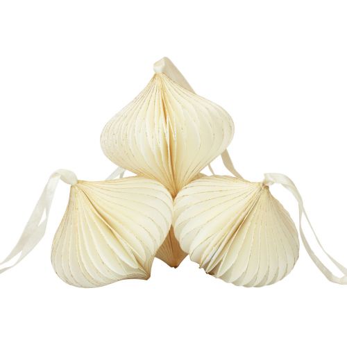 Article Boules en nid d&#39;abeille boules en nid d&#39;abeille oignon blanc doré Ø8cm 4 pcs