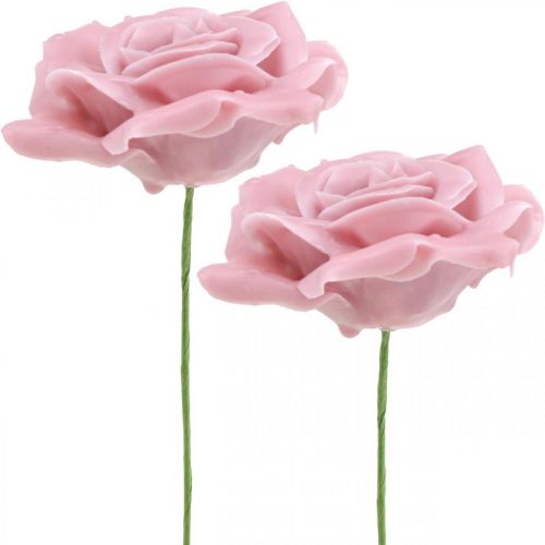 Article Roses en cire roses décoratives wax rose Ø8cm 12 pcs