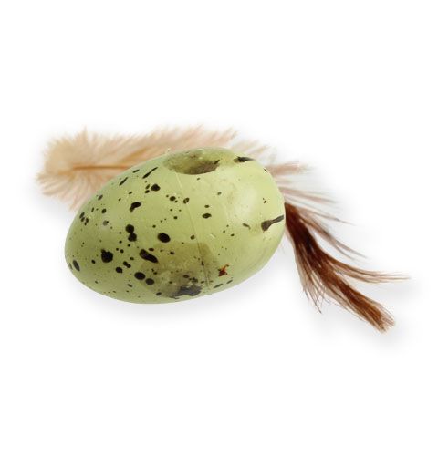 Floristik24 Œufs de caille avec plume 4cm 24pcs