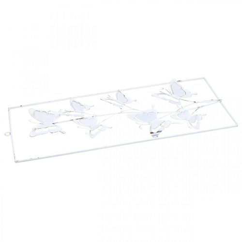 Article Déco murale Papillons Déco de printemps Métal Blanc 47,5cm