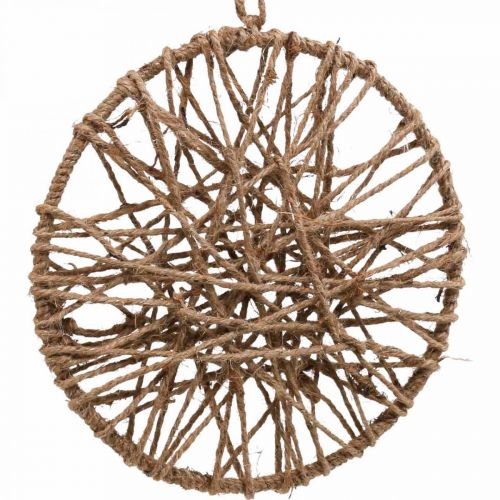 Floristik24 Décoration murale style bohème, anneau décoratif ruban de jute Ø23cm 5pcs