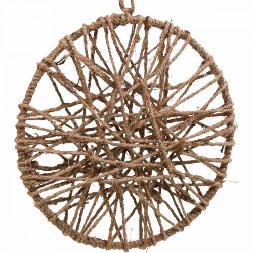 Article Décoration murale style bohème, anneau décoratif ruban de jute Ø23cm 5pcs