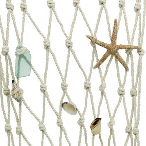 Floristik24 Filet de pêche avec épaves, décoration coquillage maritime, décoration murale L95cm l50cm