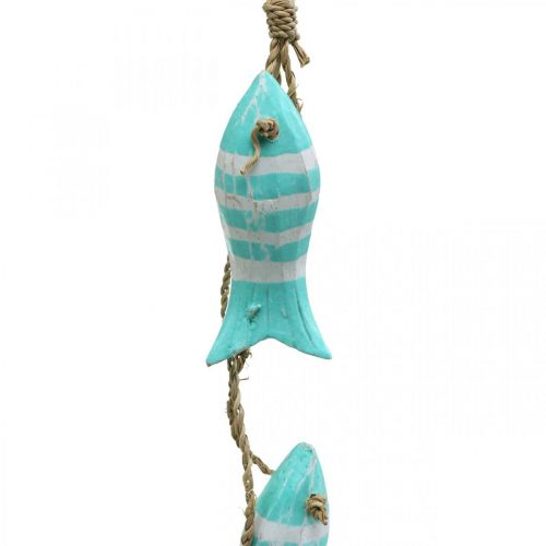 Floristik24 Cintre déco maritime poisson en bois à suspendre petit turquoise L31cm