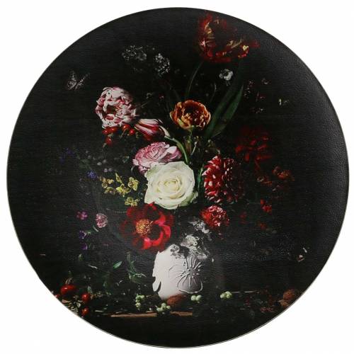 Floristik24 Assiette murale à motif floral Ø 33 cm