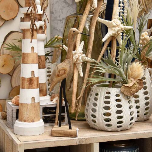 Floristik24 Échassier en bois, grue debout, oiseau décoratif couleur naturelle, noir H40cm