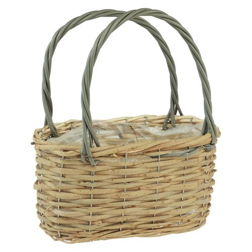 Floristik24 Panier en osier panier à plantes gris naturel 26,5x14x30cm