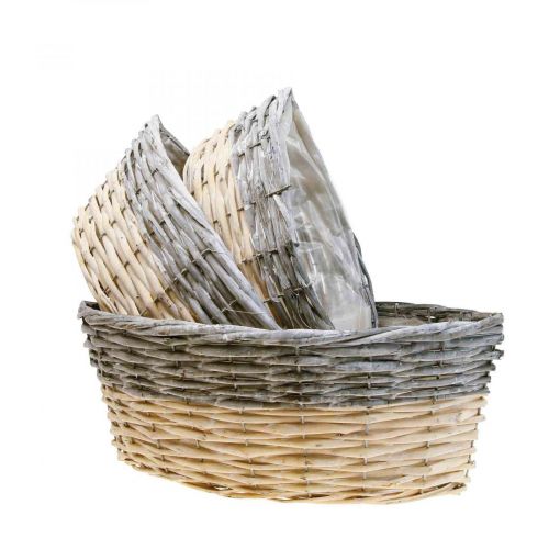 Article Panier en osier à planter Jardinière L29/33/38cm lot de 3