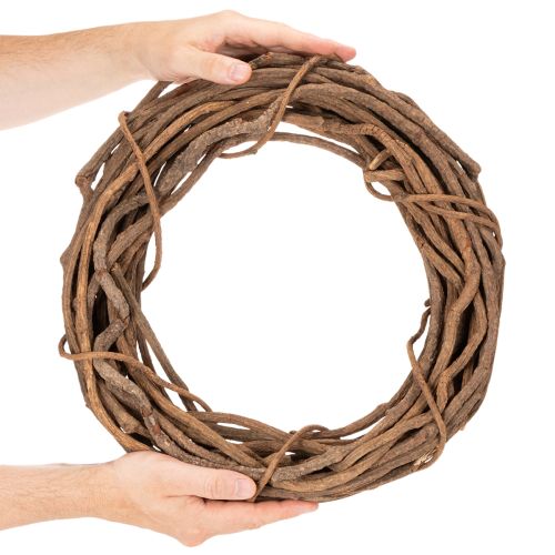 Couronne en osier naturel 40 cm pour créations florales | Floristik24.fr