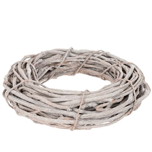 Couronne en branches de saule blanchies 40 cm | Floristik24.fr