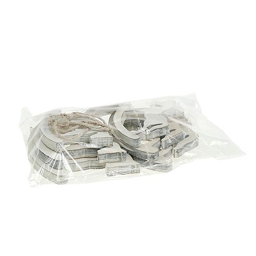 Floristik24 Décoration de Noël cheval à bascule blanchi 12cm 6pcs
