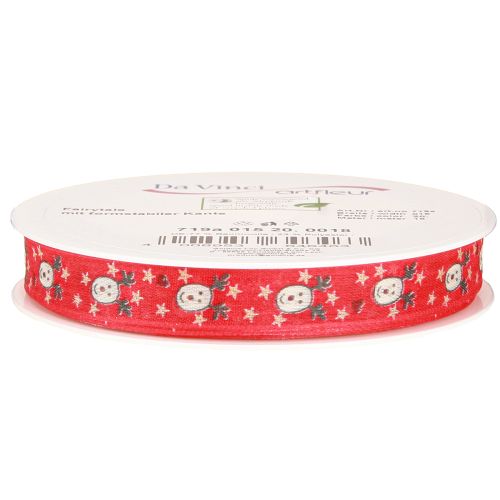 Article Ruban de Noël avec renne décoratif rouge 15 mm 18 m