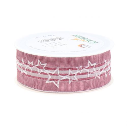 Floristik24 Ruban de noel avec étoile vieux rose 35mm 15m