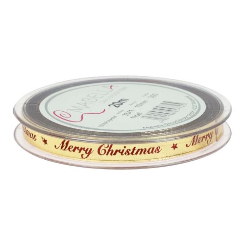 Article Ruban de Noël Ruban Joyeux Noël Rouge Or 10mm 20m
