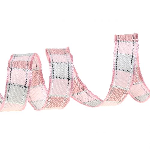 Floristik24 Ruban de Noël rose 15mm 15m