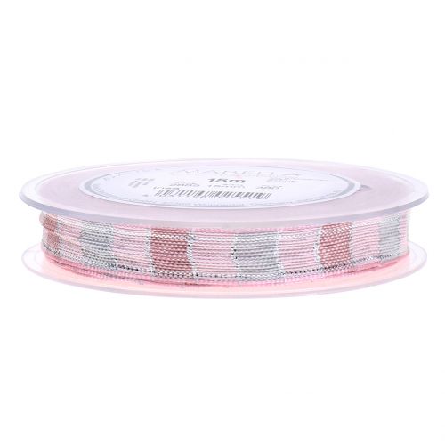 Floristik24 Ruban de Noël rose 15mm 15m