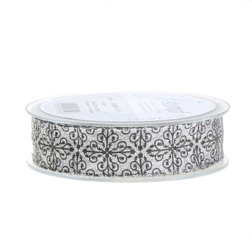 Floristik24 Ruban de Noël avec ornements argent 25mm 18m