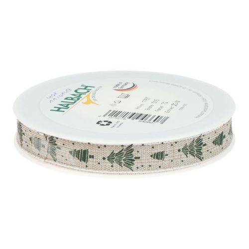 Floristik24 Ruban de Noël ruban cadeau sapin vert naturel 15mm 20m