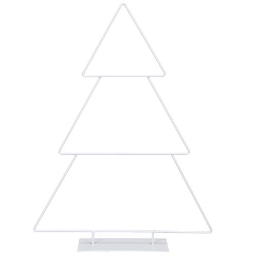 Article Sapin de Noël en métal blanc à poser et à décorer 41cm