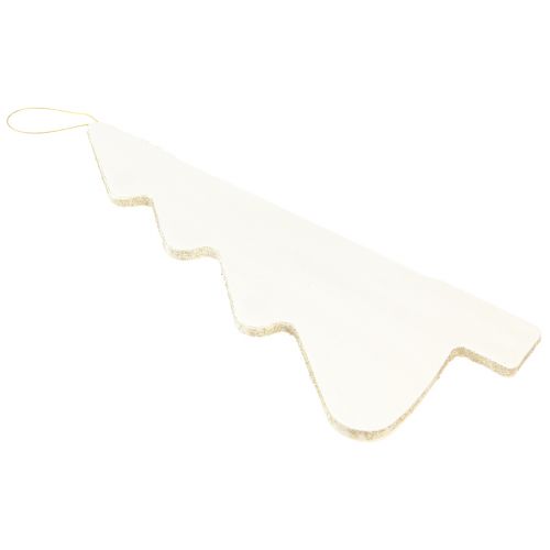 Article Sapin de Noël en papier à suspendre blanc 40cm 2pcs