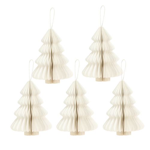 Article Papier sapin de Noël Noël blanc argent 20cm 5pcs